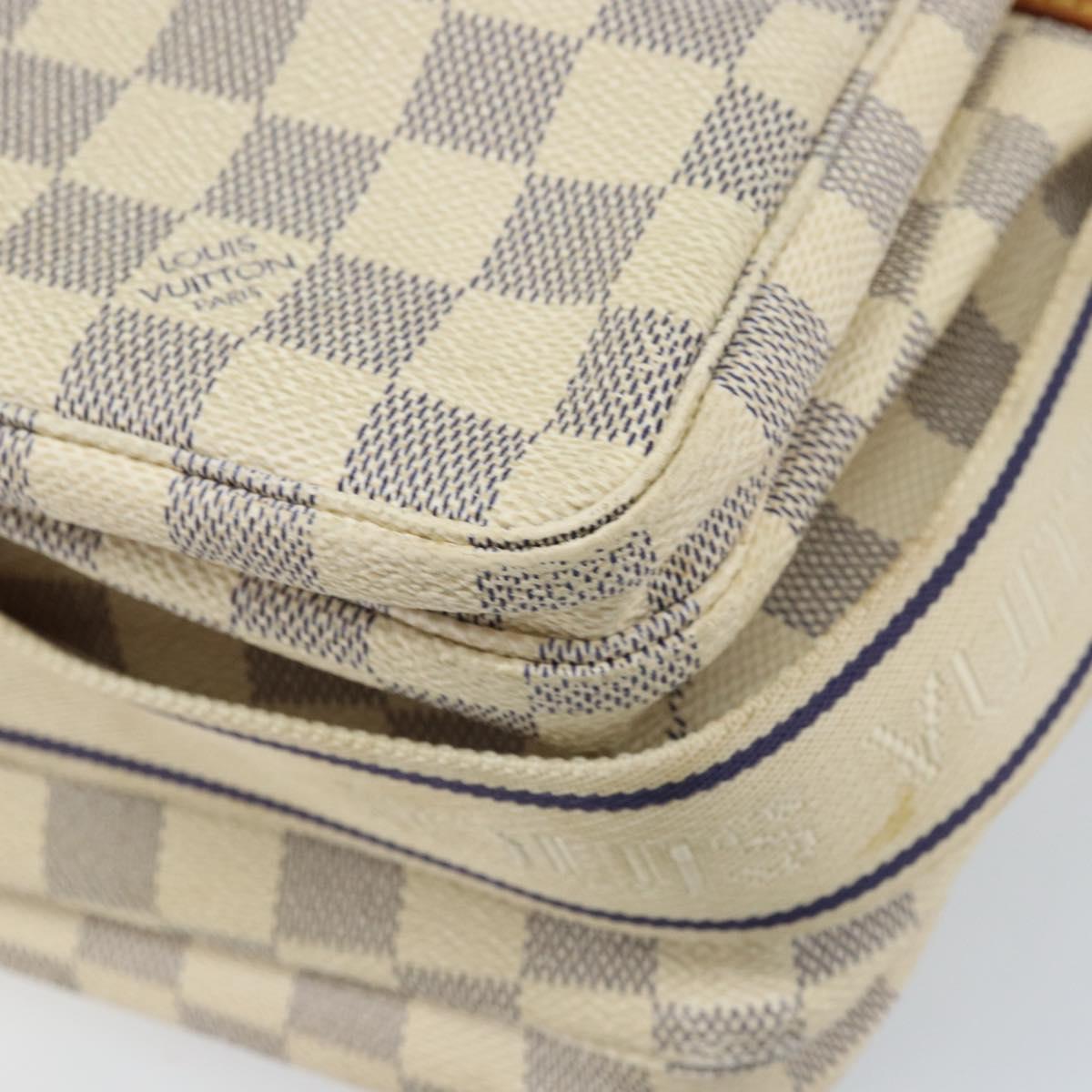 LOUIS VUITTON Damier Azur Naviglio Shoulder Bag N51189 LV Auth BSZ491