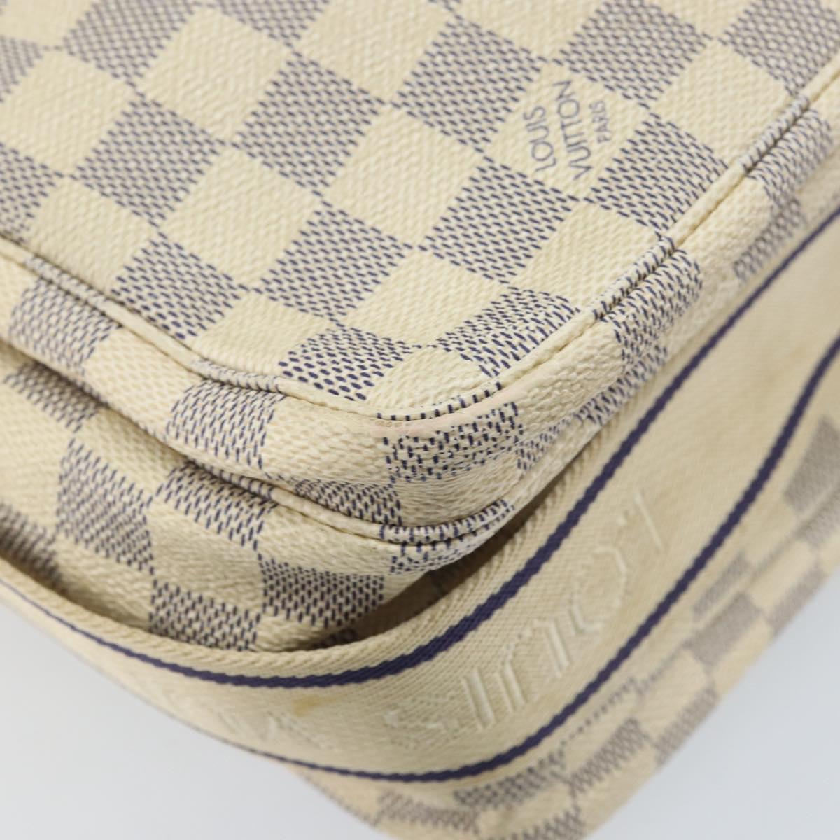 LOUIS VUITTON Damier Azur Naviglio Shoulder Bag N51189 LV Auth BSZ491