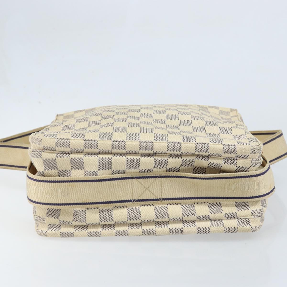 LOUIS VUITTON Damier Azur Naviglio Shoulder Bag N51189 LV Auth BSZ491