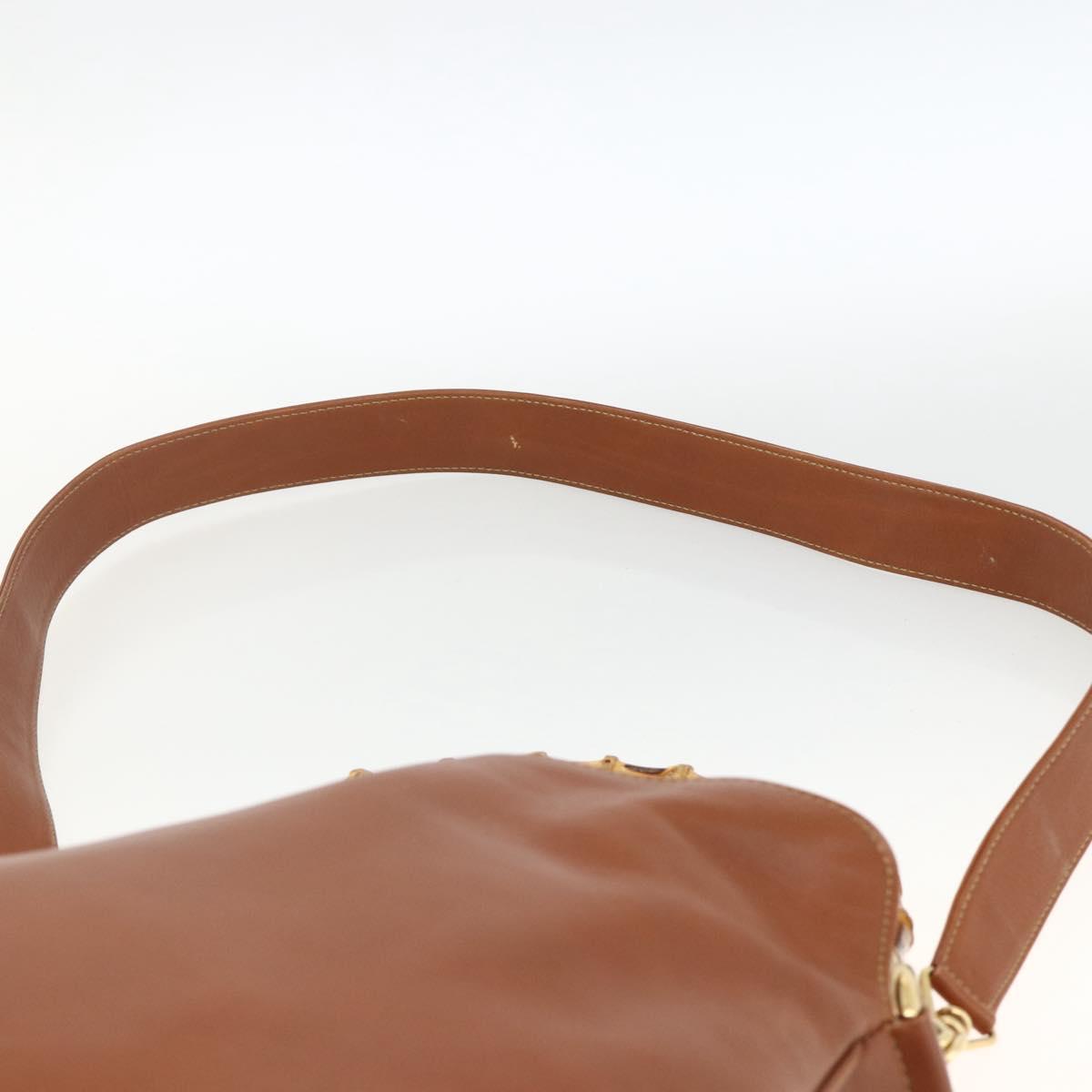 GUCCI Bamboo Hand Bag Leather 2way Brown Gold 001 2113 1638 Auth BSZ494