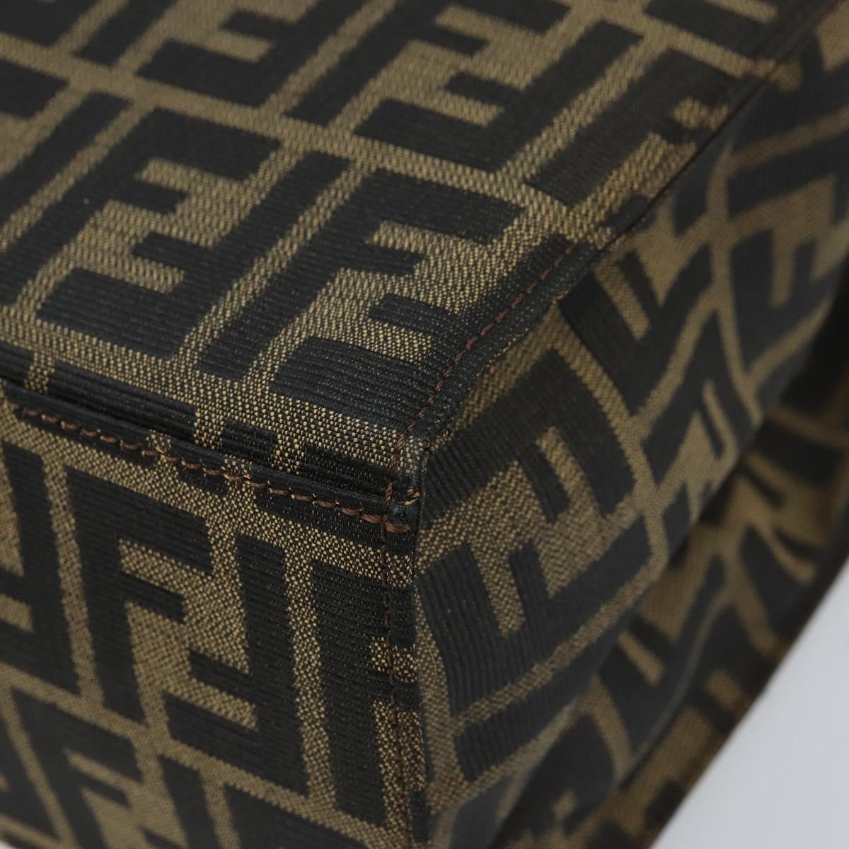 FENDI Zucca Canvas Mamma Baguette Hand Bag Brown Black Auth BSZ501