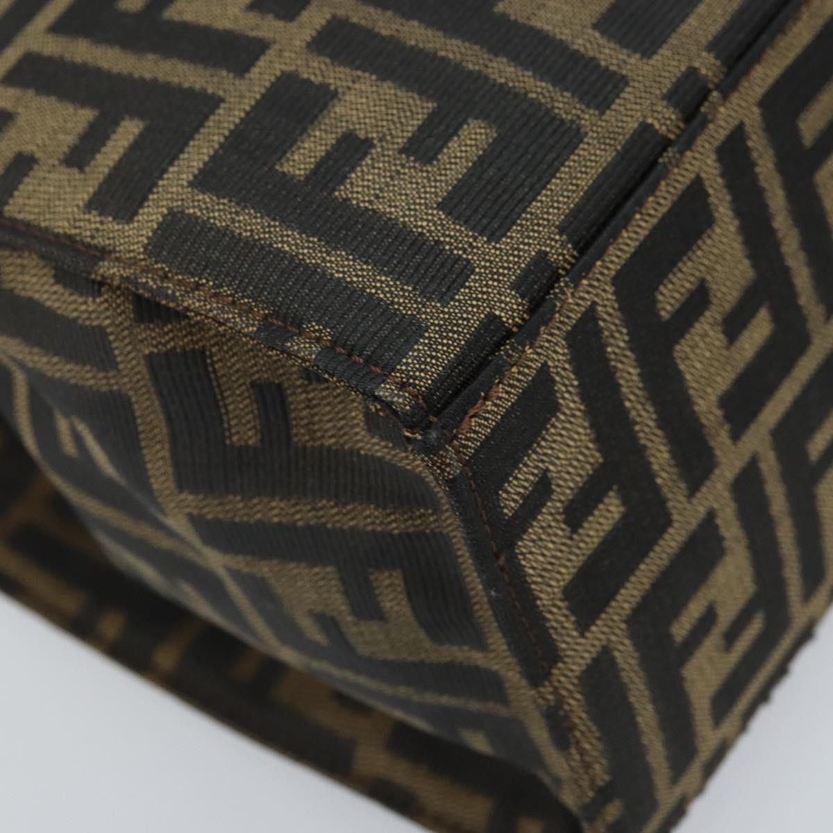 FENDI Zucca Canvas Mamma Baguette Hand Bag Brown Black Auth BSZ501