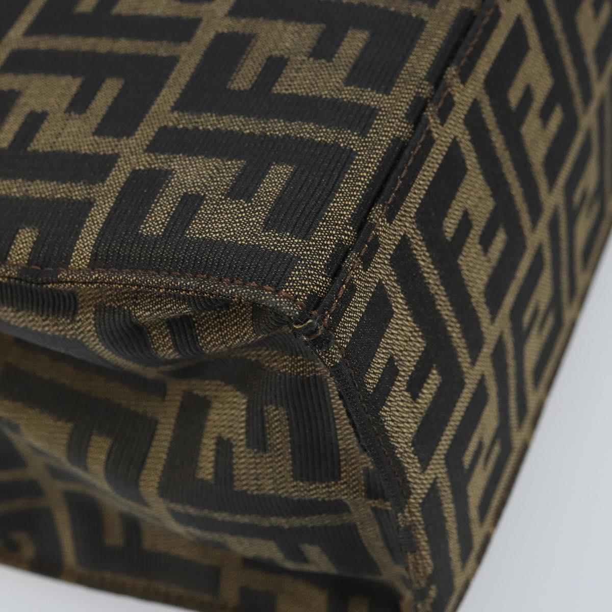 FENDI Zucca Canvas Mamma Baguette Hand Bag Brown Black Auth BSZ501