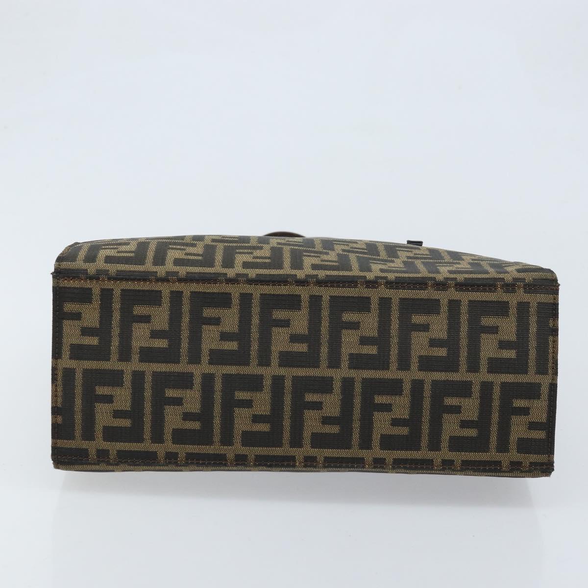 FENDI Zucca Canvas Mamma Baguette Hand Bag Brown Black Auth BSZ501