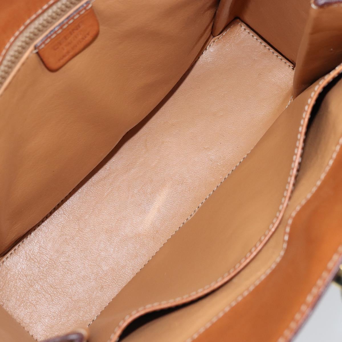 CELINE Macadam Canvas Shoulder Bag PVC Leather Brown Gold Auth BSZ507