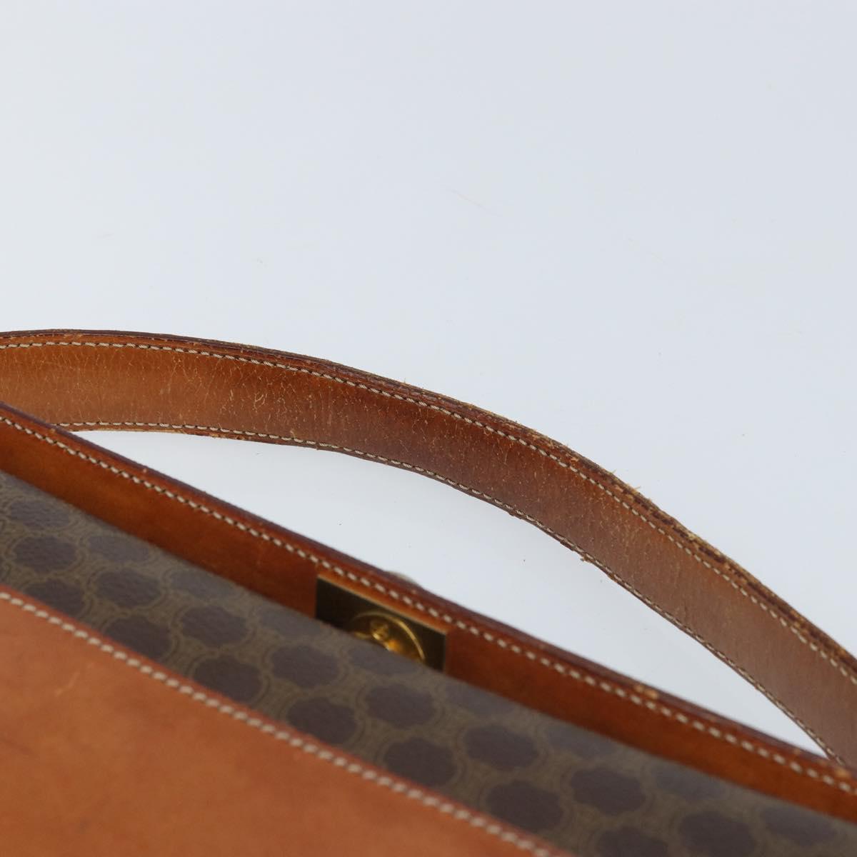 CELINE Macadam Canvas Shoulder Bag PVC Leather Brown Gold Auth BSZ507