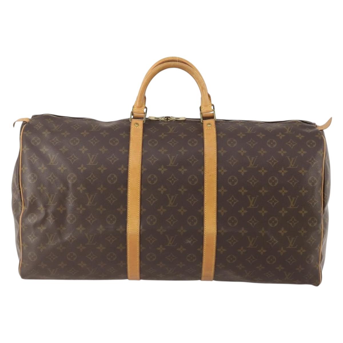 LOUIS VUITTON Monogram Keepall 60 Boston Bag M41422 LV Auth BSZ530