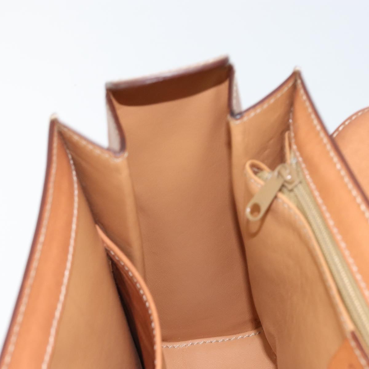 CELINE Macadam Canvas Hand Bag PVC 2way Beige Gold Auth BSZ537A