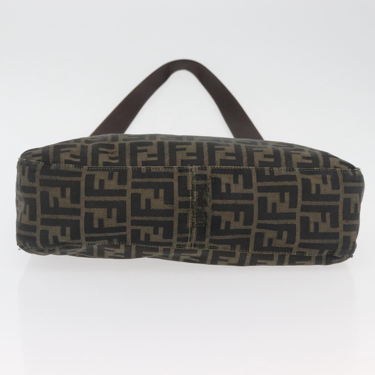 FENDI Zucca Canvas Shoulder Bag Black Brown Auth BSZ546