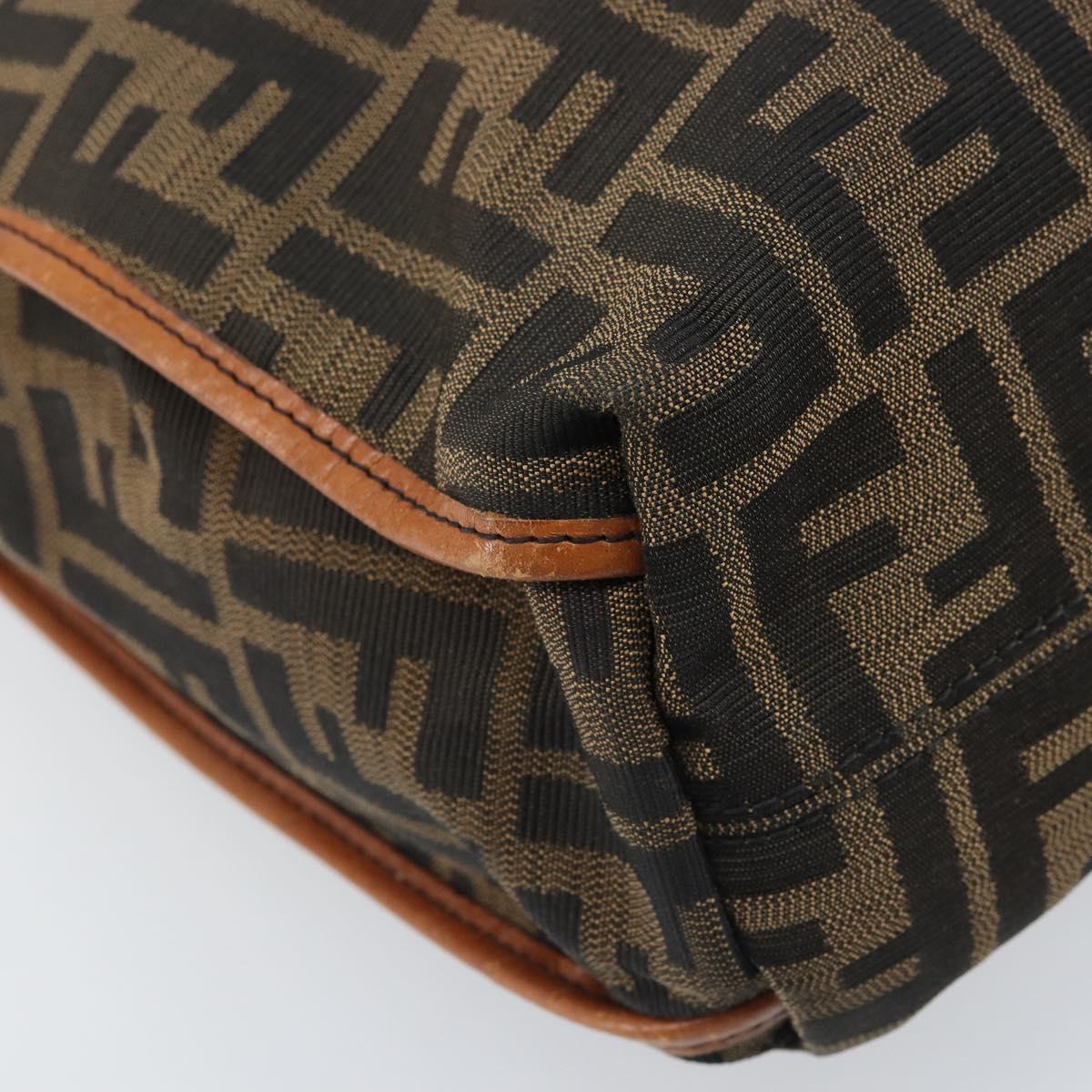 FENDI Zucca Canvas Tote Bag Black Brown Auth BSZ547A