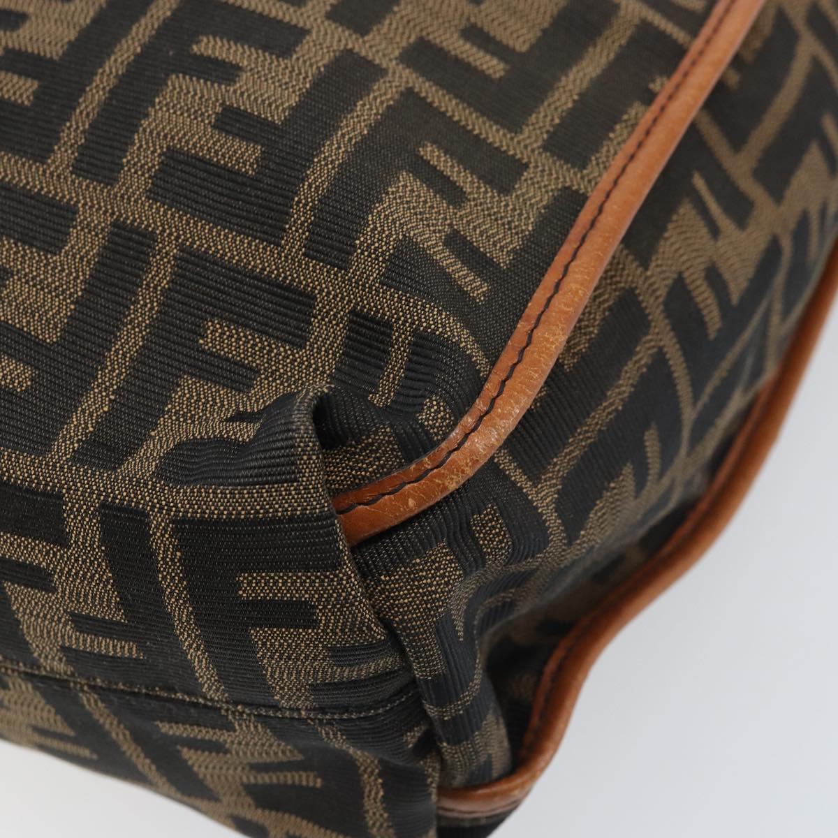 FENDI Zucca Canvas Tote Bag Black Brown Auth BSZ547A