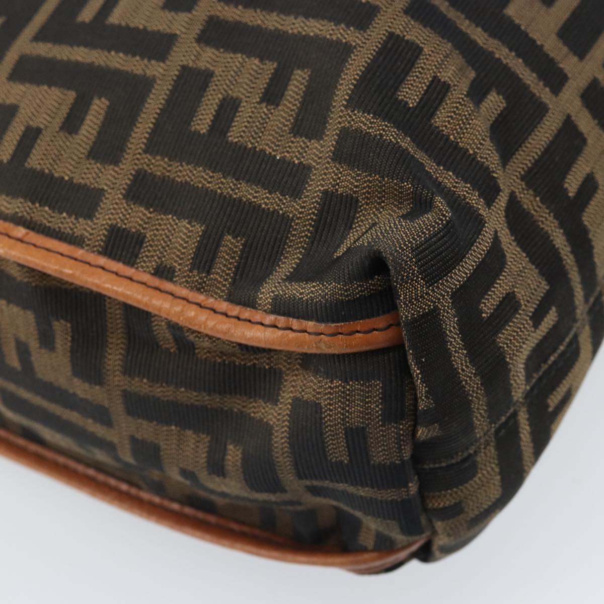 FENDI Zucca Canvas Tote Bag Black Brown Auth BSZ547A