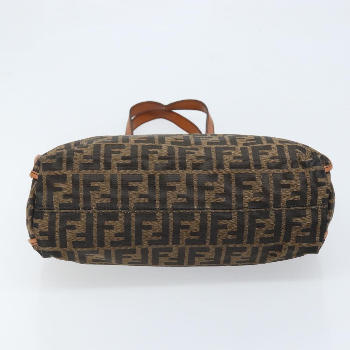 FENDI Zucca Canvas Tote Bag Black Brown Auth BSZ547A