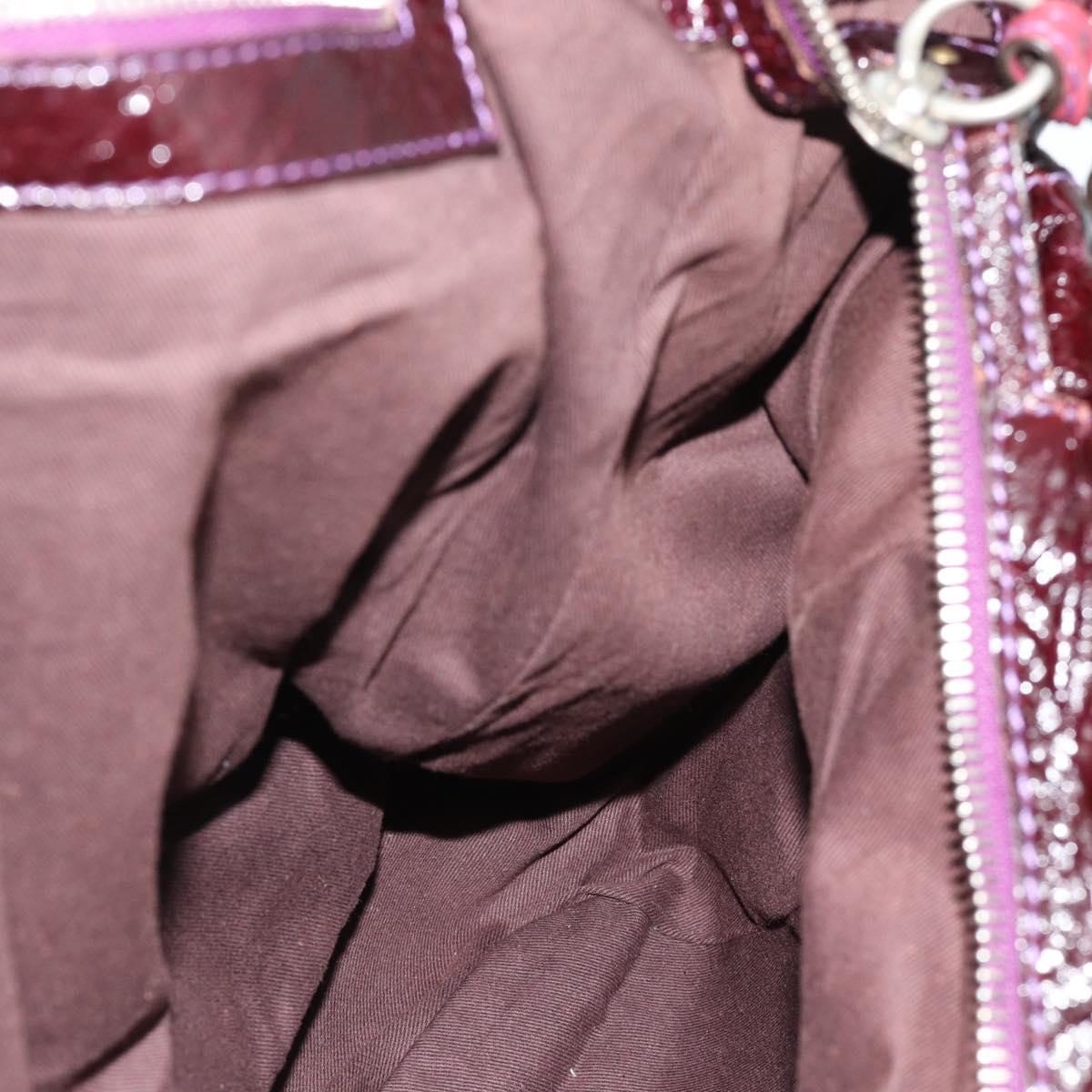Chloe Paddington Hand Bag Leather Bordeaux Gold Silver Auth BSZ550