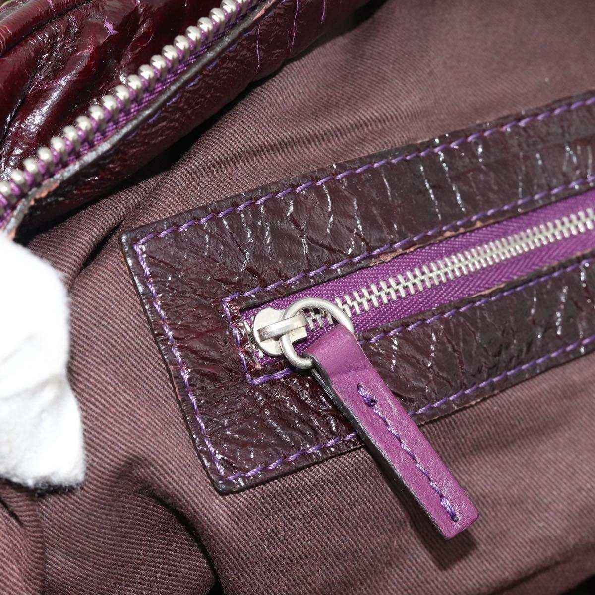 Chloe Paddington Hand Bag Leather Bordeaux Gold Silver Auth BSZ550
