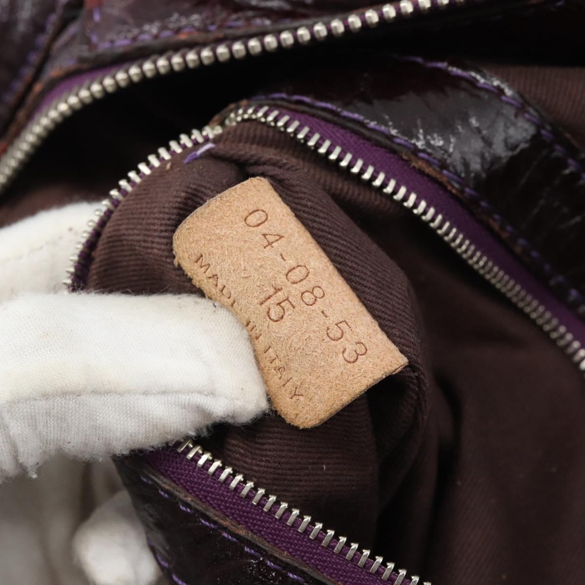 Chloe Paddington Hand Bag Leather Bordeaux Gold Silver Auth BSZ550