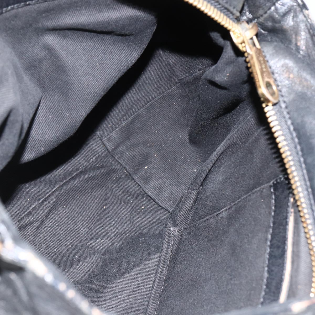 Chloe Etel Hand Bag Leather Black Gold Auth BSZ555
