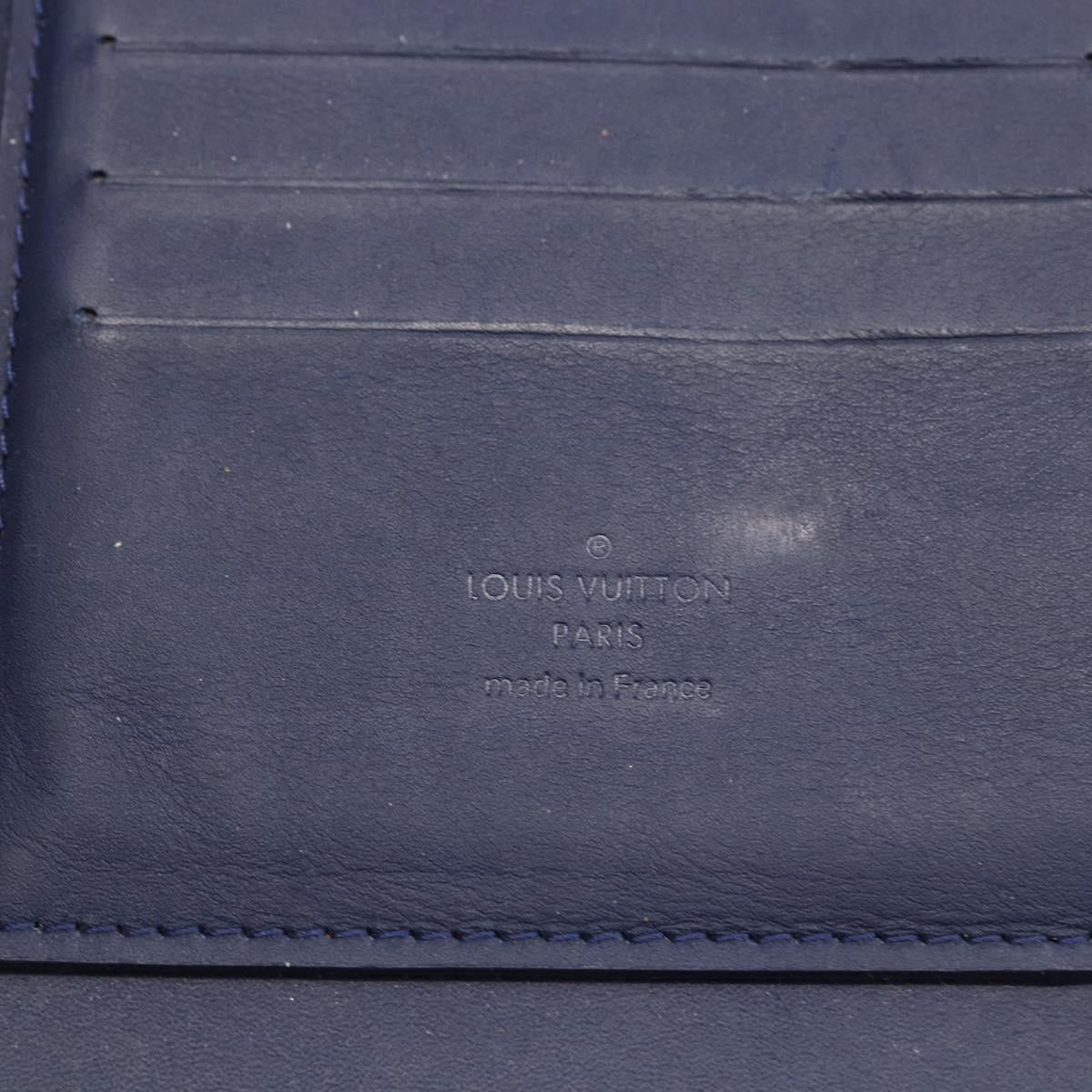 LOUIS VUITTON Monogram V line Atoll Travel Case Blue M61172 LV Auth BSZ564