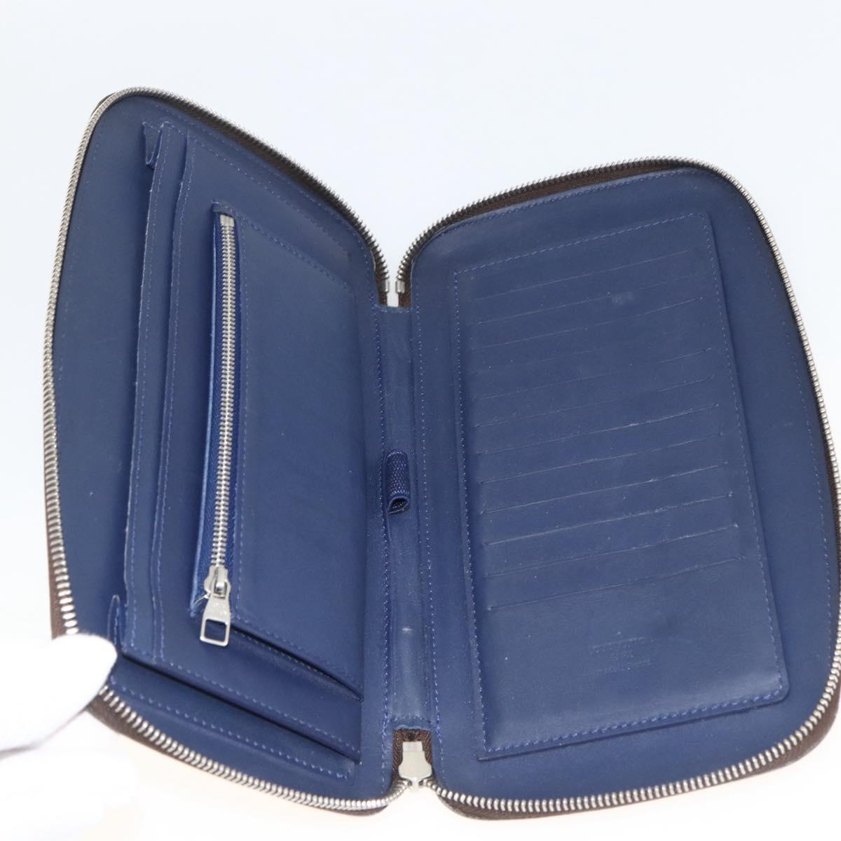 LOUIS VUITTON Monogram V line Atoll Travel Case Blue M61172 LV Auth BSZ564