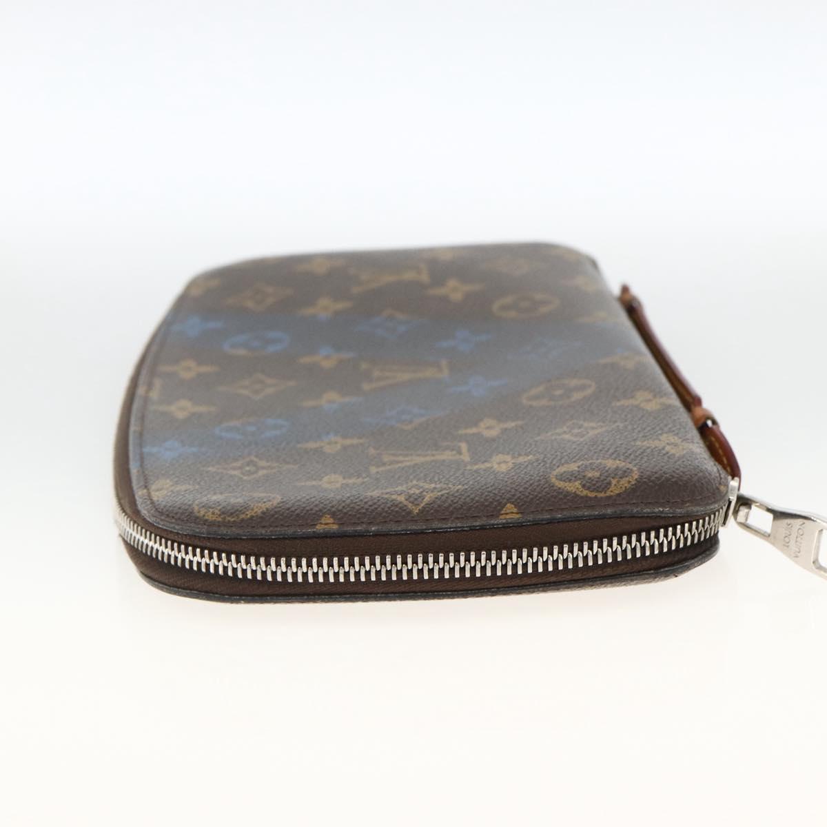 LOUIS VUITTON Monogram V line Atoll Travel Case Blue M61172 LV Auth BSZ564