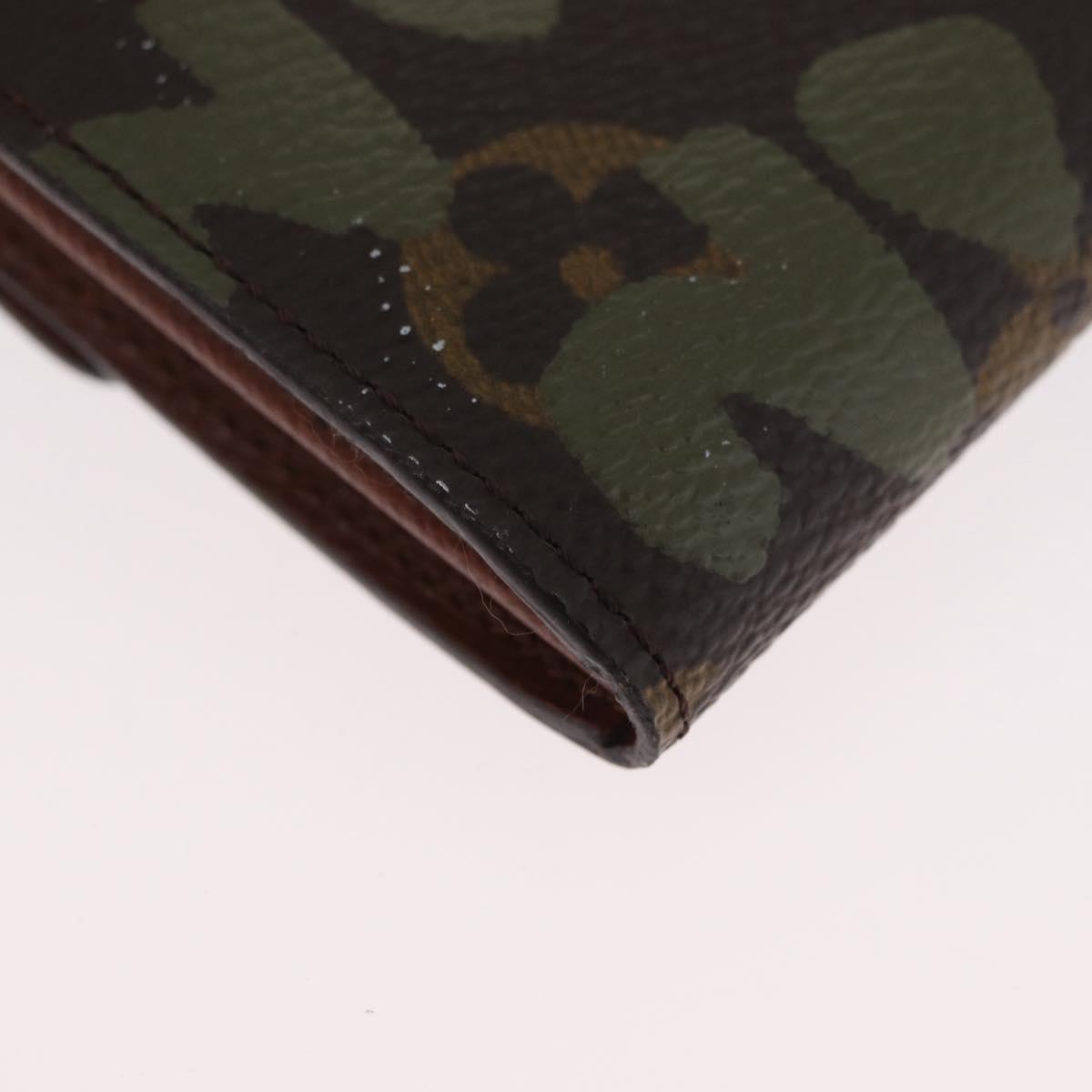 LOUIS VUITTON Graffiti Porte Monnaie Credit Wallet Khaki M92188 Auth BSZ567V