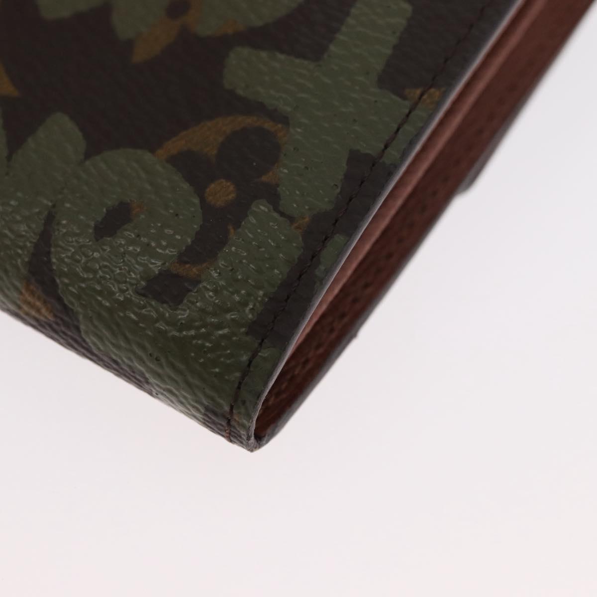 LOUIS VUITTON Graffiti Porte Monnaie Credit Wallet Khaki M92188 Auth BSZ567V