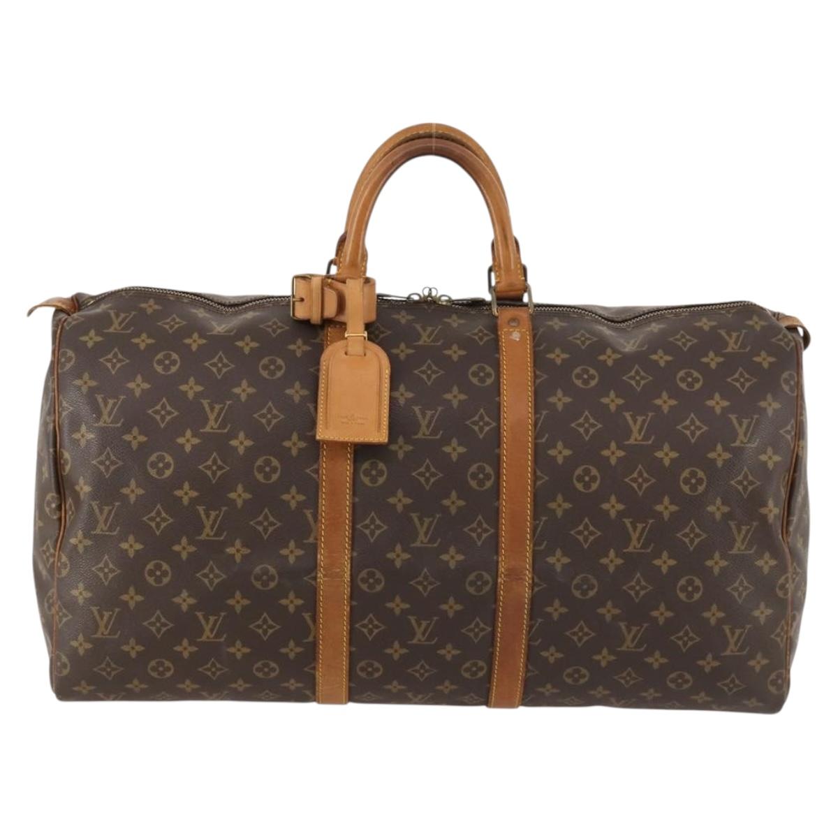 LOUIS VUITTON Monogram Keepall 55 Boston Bag M41424 LV Auth BSZ585