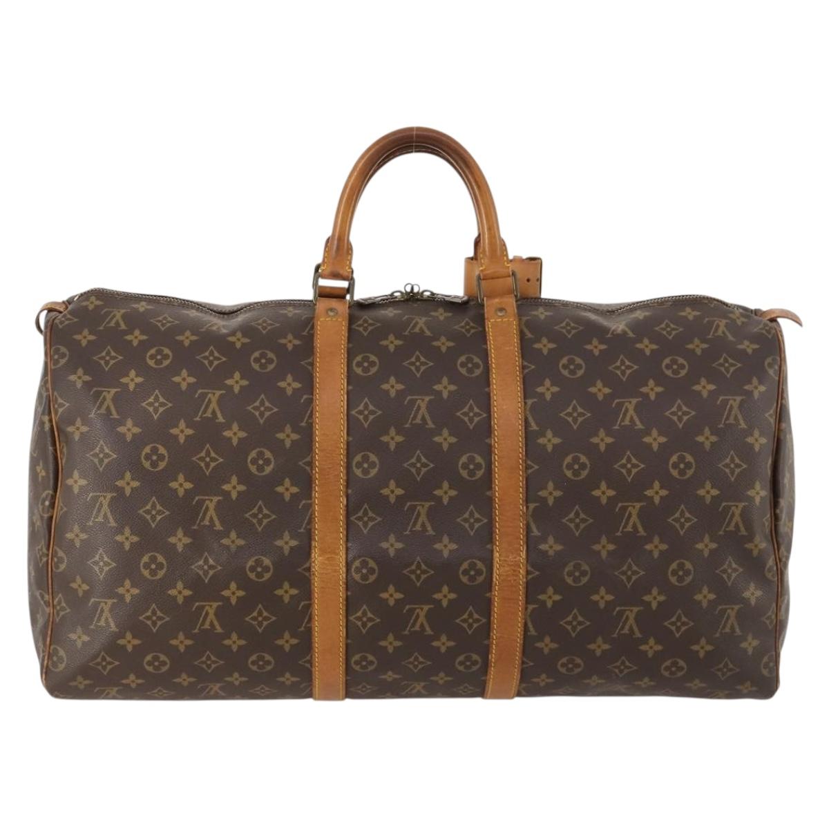 LOUIS VUITTON Monogram Keepall 55 Boston Bag M41424 LV Auth BSZ585