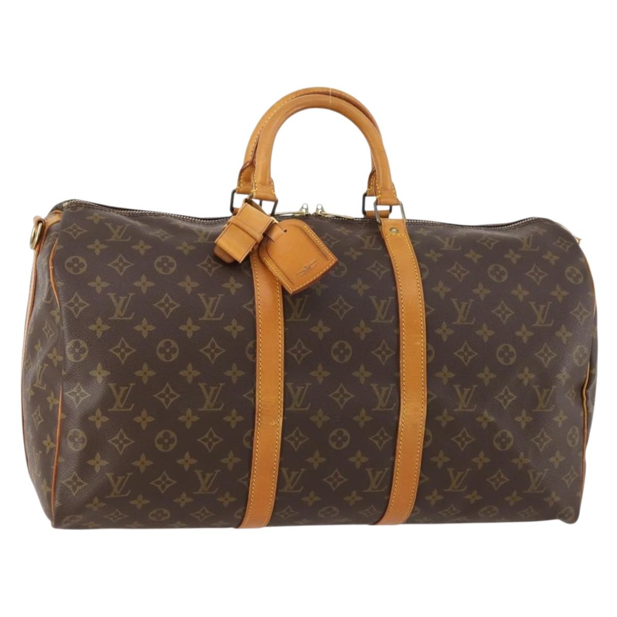 LOUIS VUITTON Monogram Keepall Bandouliere 50 Boston Bag M41416 LV Auth BSZ588