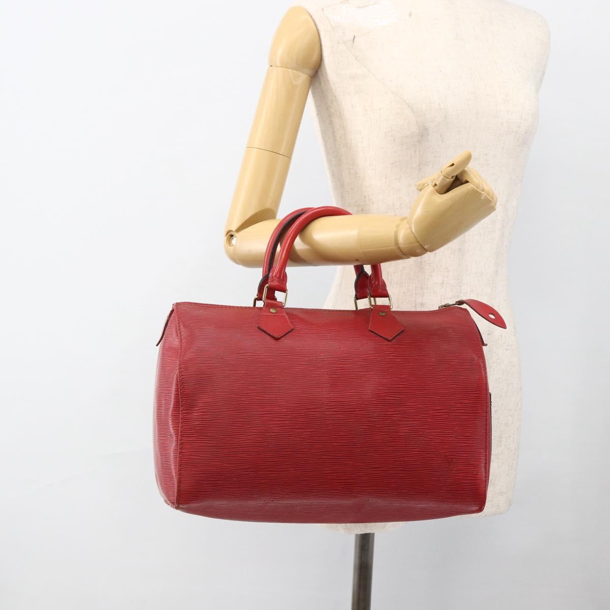 LOUIS VUITTON Epi Speedy 30 Hand Bag Castilian Red M43007 LV Auth BSZ602