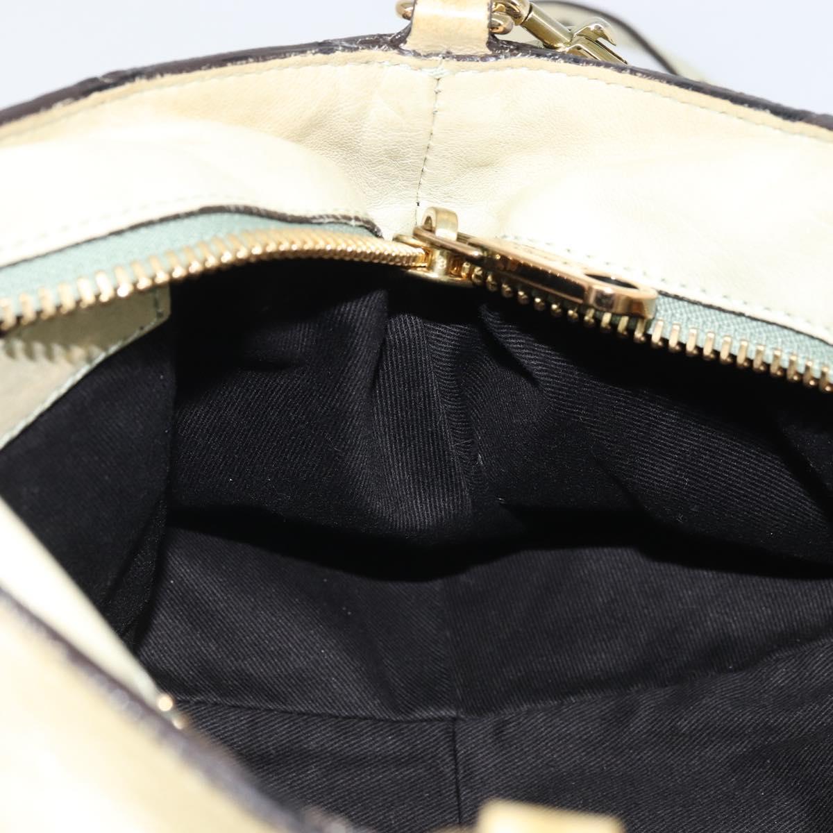 Chloe Etel Hand Bag Leather 2way Beige Gold Auth BSZ628A