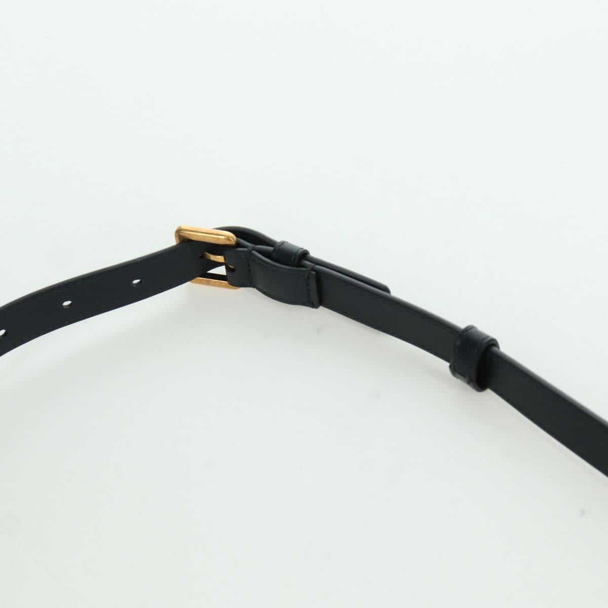 Christian Dior Trotter Canvas Waist Bag Navy Gold Auth BSZ700M