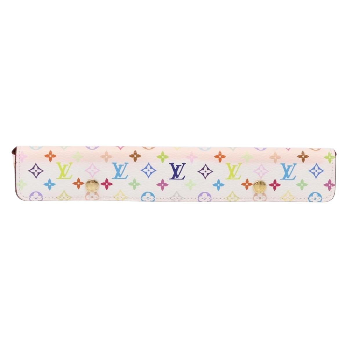LOUIS VUITTON Accessory Case Watch case White LV Auth CB063