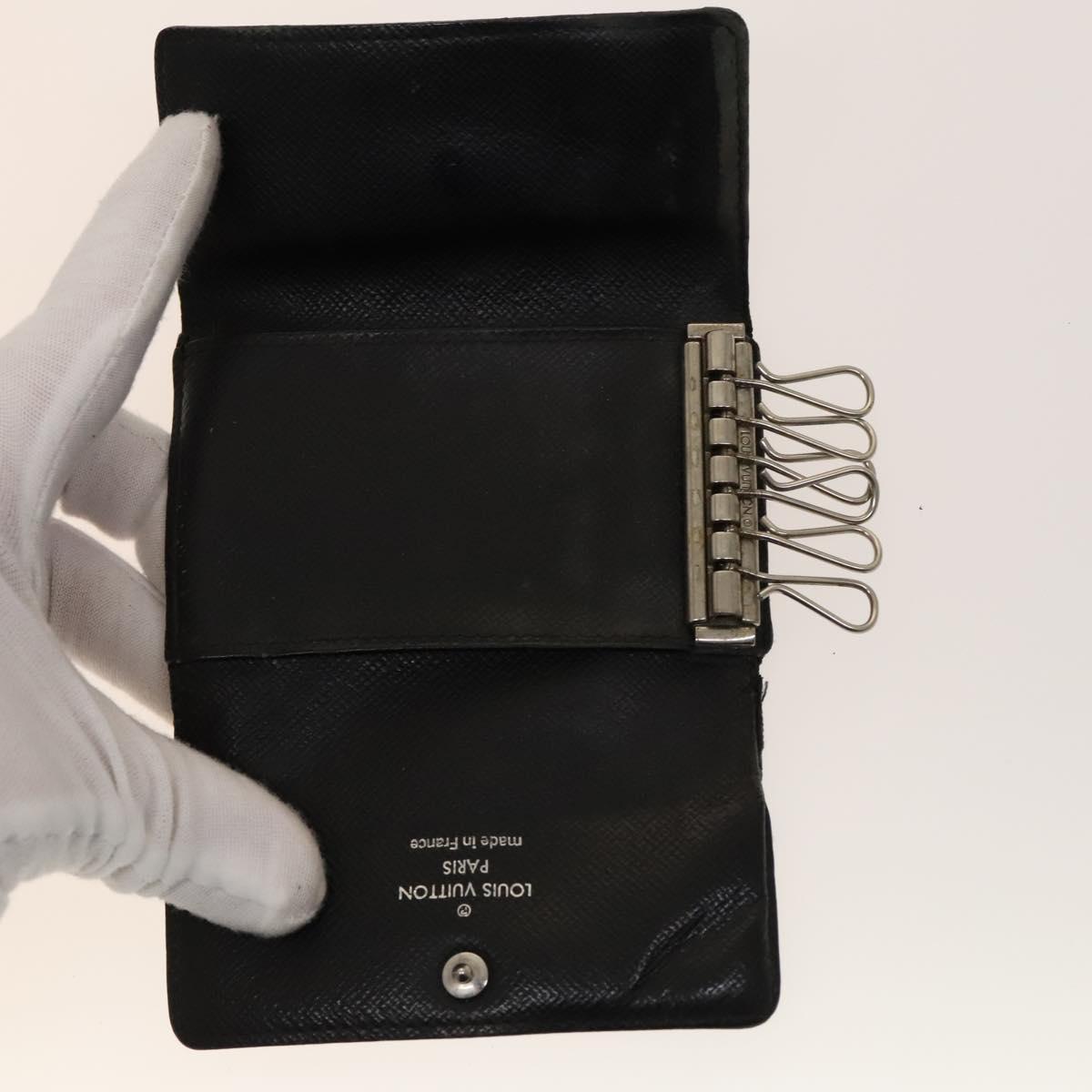 LOUIS VUITTON Damier Azur Ebene Graphite Key Case 9Set LV Auth CB078