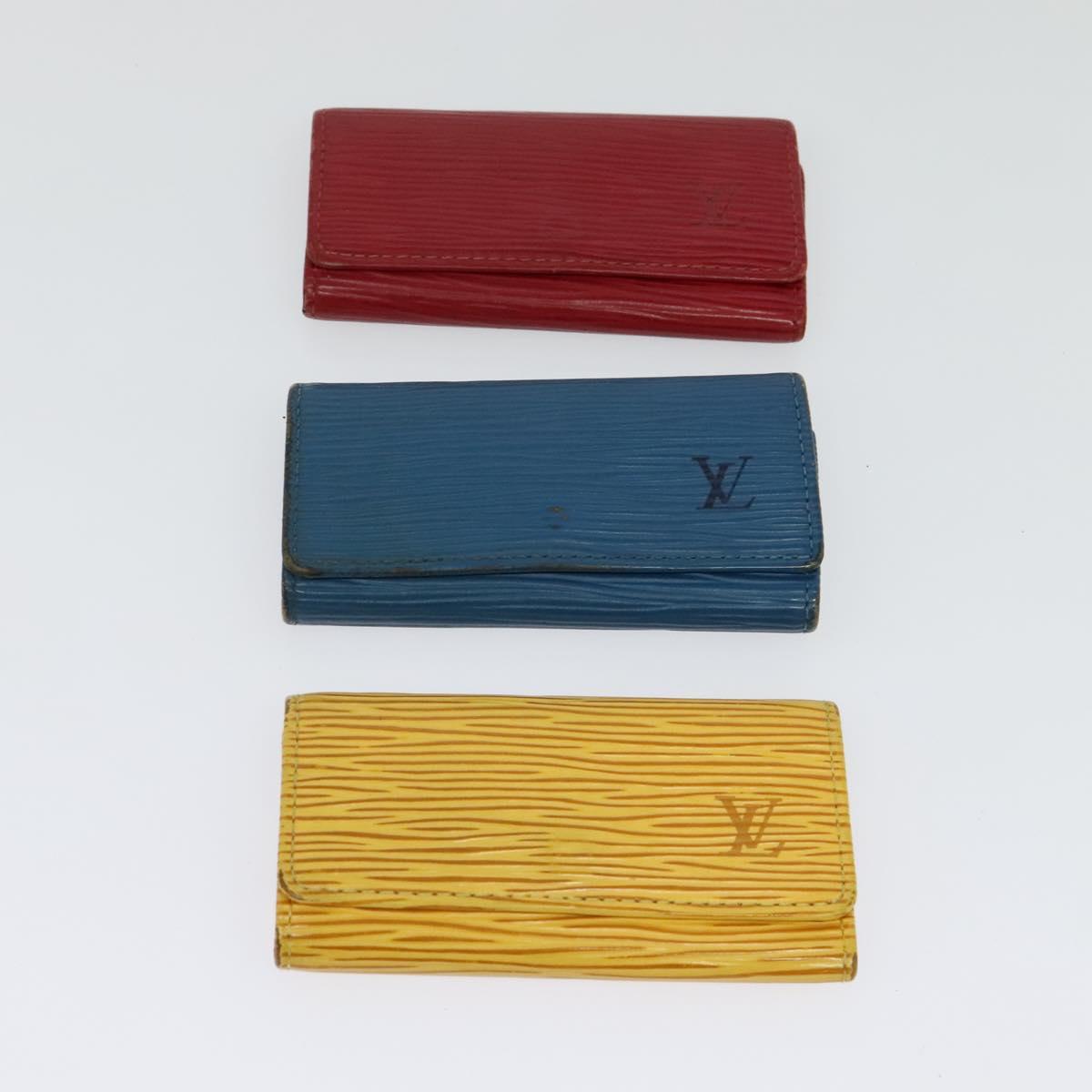 LOUIS VUITTON Epi Key Case 10set Yellow Red blue LV Auth CB080