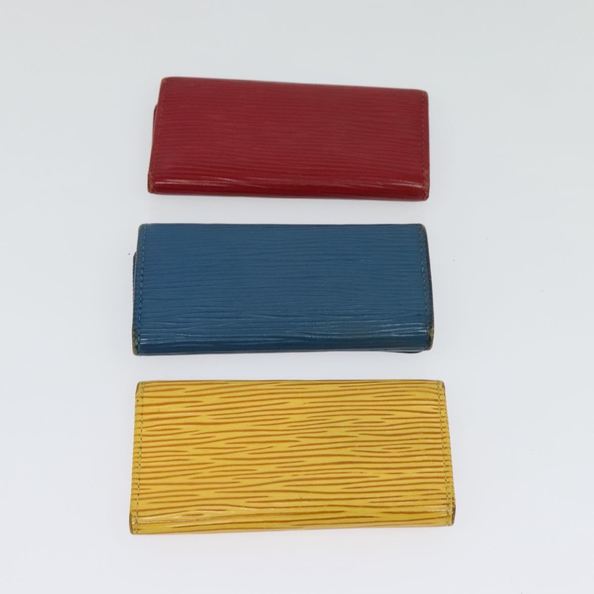 LOUIS VUITTON Epi Key Case 10set Yellow Red blue LV Auth CB080