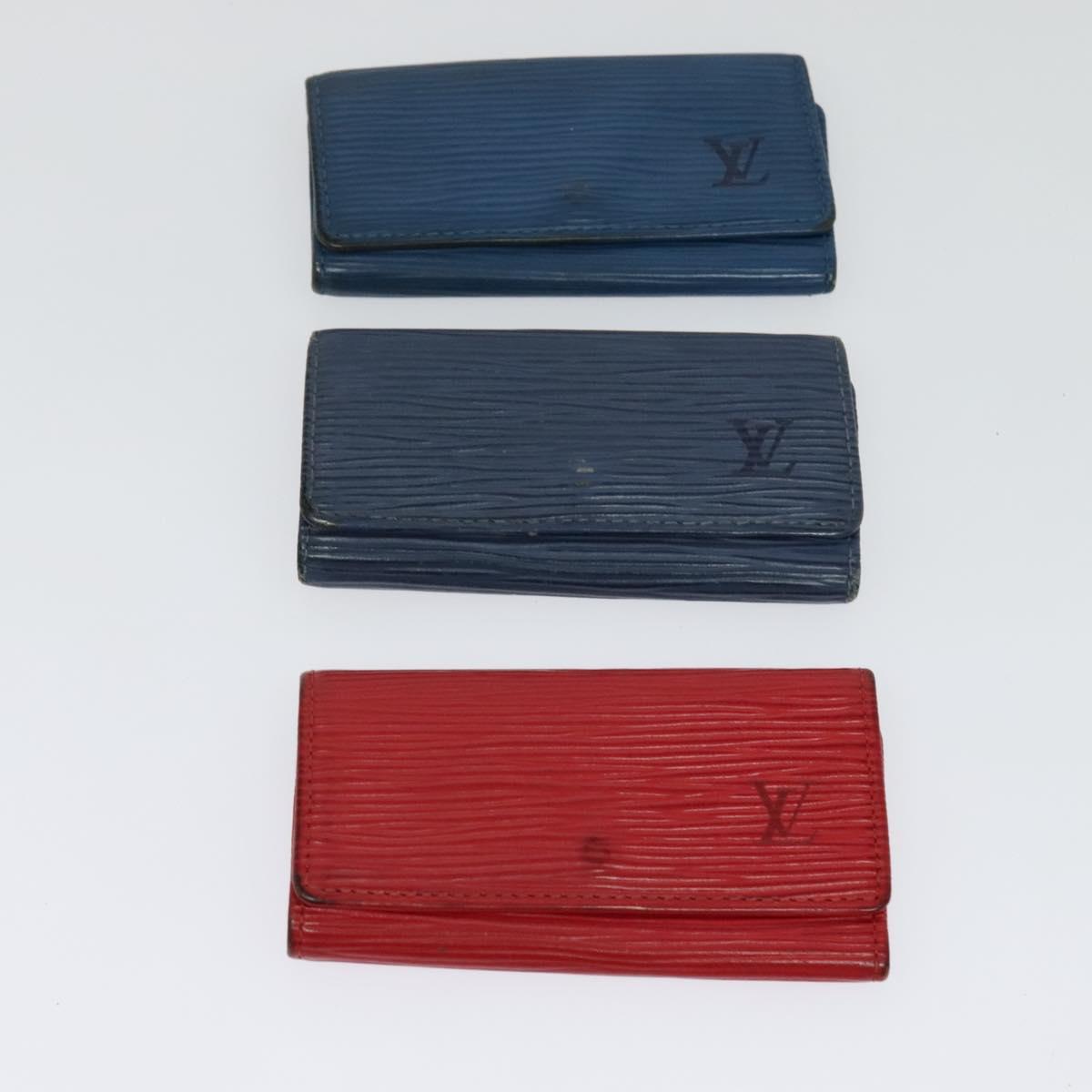 LOUIS VUITTON Epi Key Case 10set Yellow Red blue LV Auth CB080