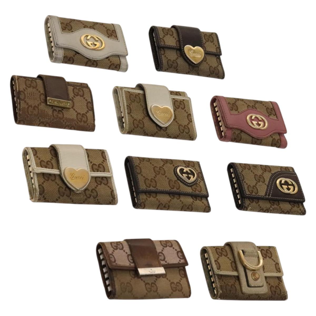 GUCCI GG Canvas Key Case 10set Beige Auth CB082