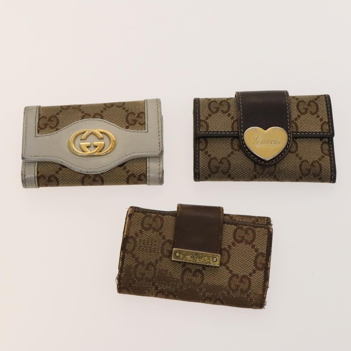 GUCCI GG Canvas Key Case 10set Beige Auth CB082