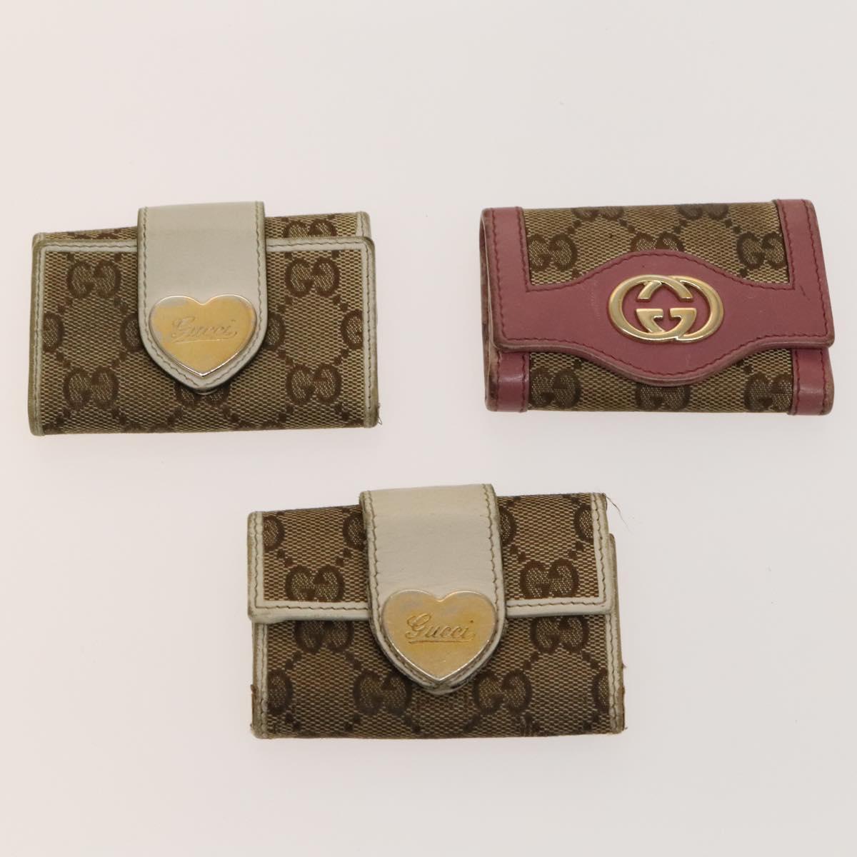 GUCCI GG Canvas Key Case 10set Beige Auth CB082