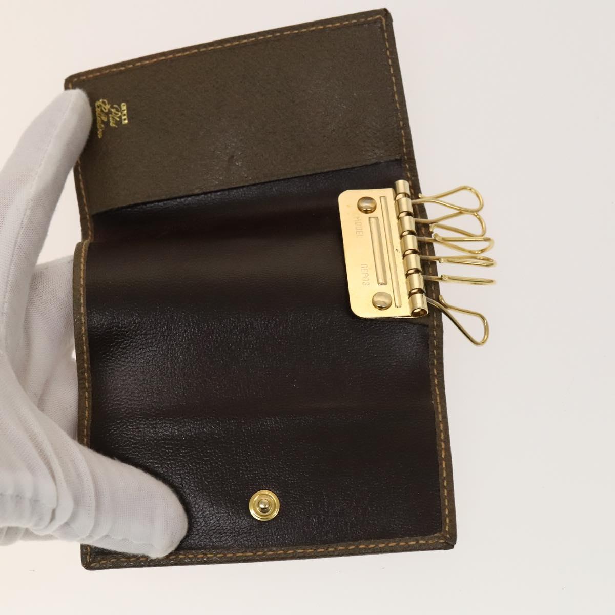 GUCCI GG Canvas Key Case 10set Beige Black Auth CB085