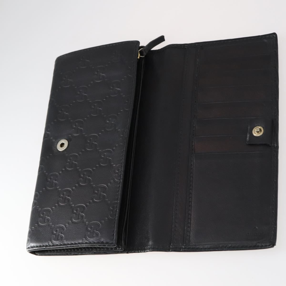 GUCCI GG Canvas Micro GG Guccissima Wallet Leather PVC 10set Black Auth CB109