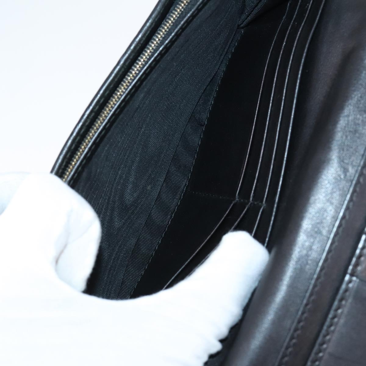 GUCCI GG Canvas Micro GG Guccissima Wallet Leather PVC 10set Black Auth CB109