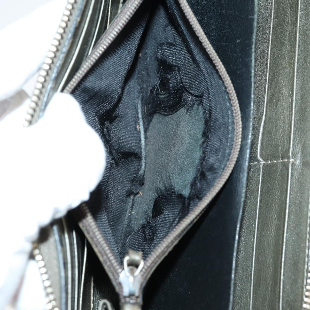 GUCCI GG Canvas Micro GG Guccissima Wallet Leather PVC 10set Black Auth CB109