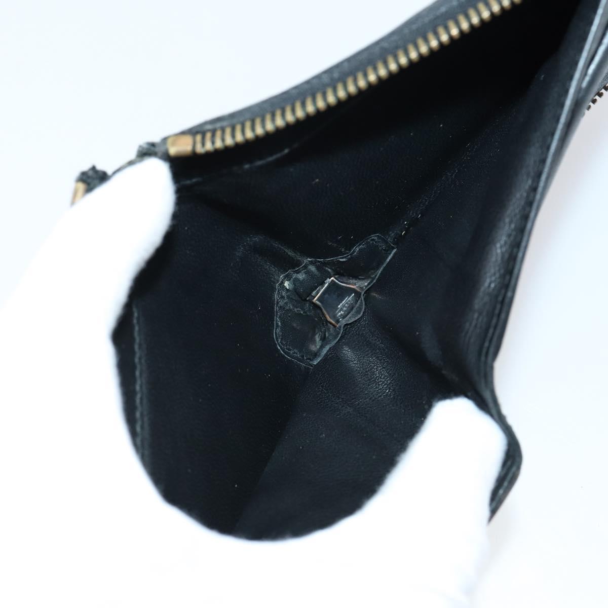 GUCCI GG Canvas Micro GG Guccissima Wallet Leather PVC 10set Black Auth CB109