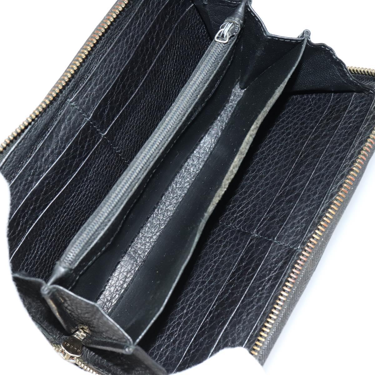 GUCCI GG Canvas Micro GG Guccissima Wallet Leather PVC 10set Black Auth CB109