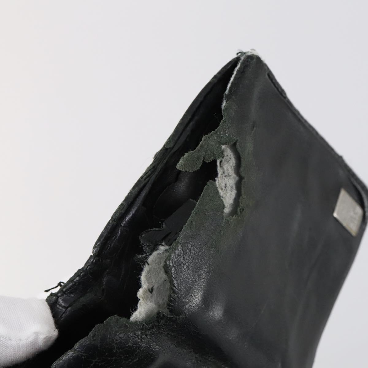 GUCCI GG Canvas Micro GG Guccissima Wallet Leather PVC 10set Black Auth CB109