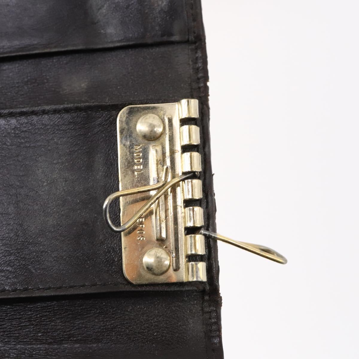 BURBERRY Nova Check Black Label Key Case Leather PVC 10set Beige Auth CB112