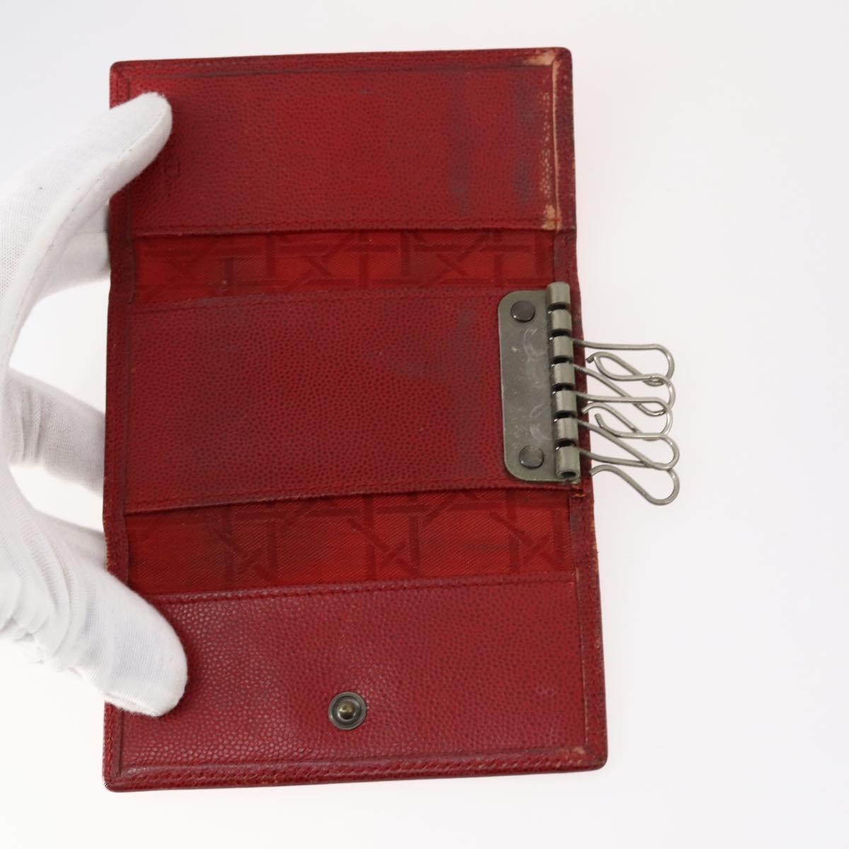 Christian Dior Trotter Canvas Key Case Leather Canvas PVC 10set Beige Auth CB116