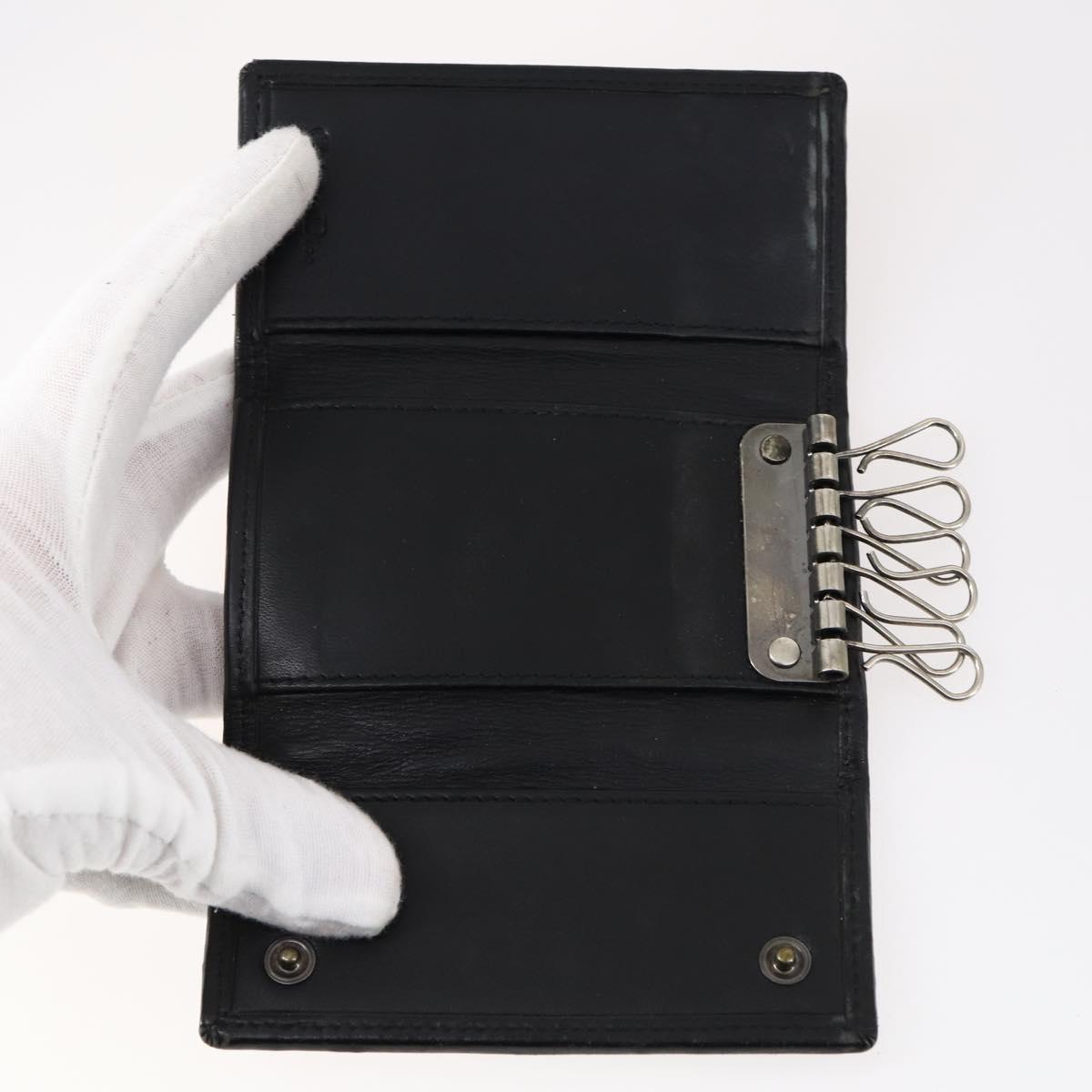 Christian Dior Trotter Canvas Key Case Leather Canvas PVC 10set Beige Auth CB116